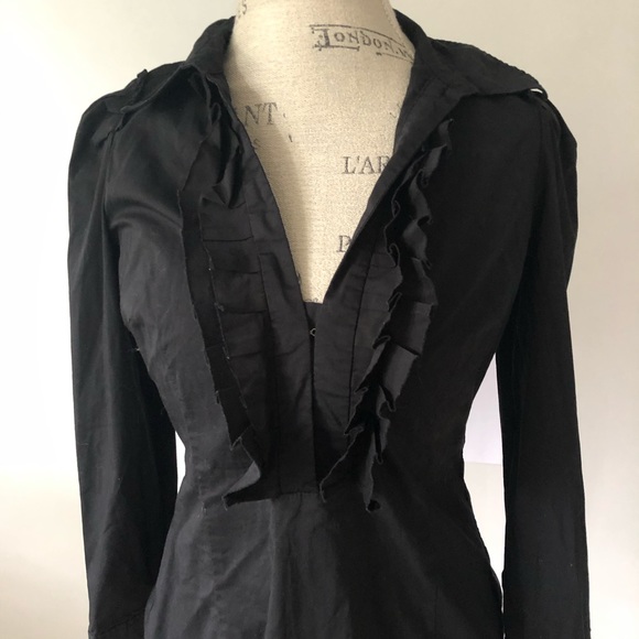 🐰 New York & Company Stretch Black Ruffle - Picture 2 of 4